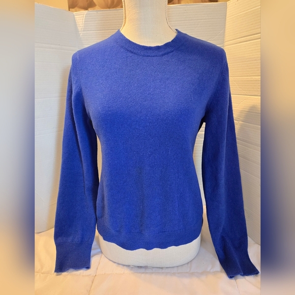 ANTONIO MELANI CAMERON SWEATER 100% CASHMERE PULLOVER CREW NECK ULTRA BLUE SZ M - Picture 2 of 10